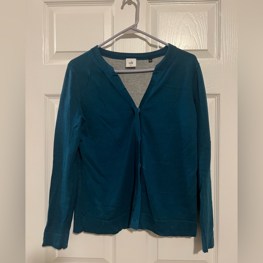 Cabi thick teal cardigan size medium VGUC